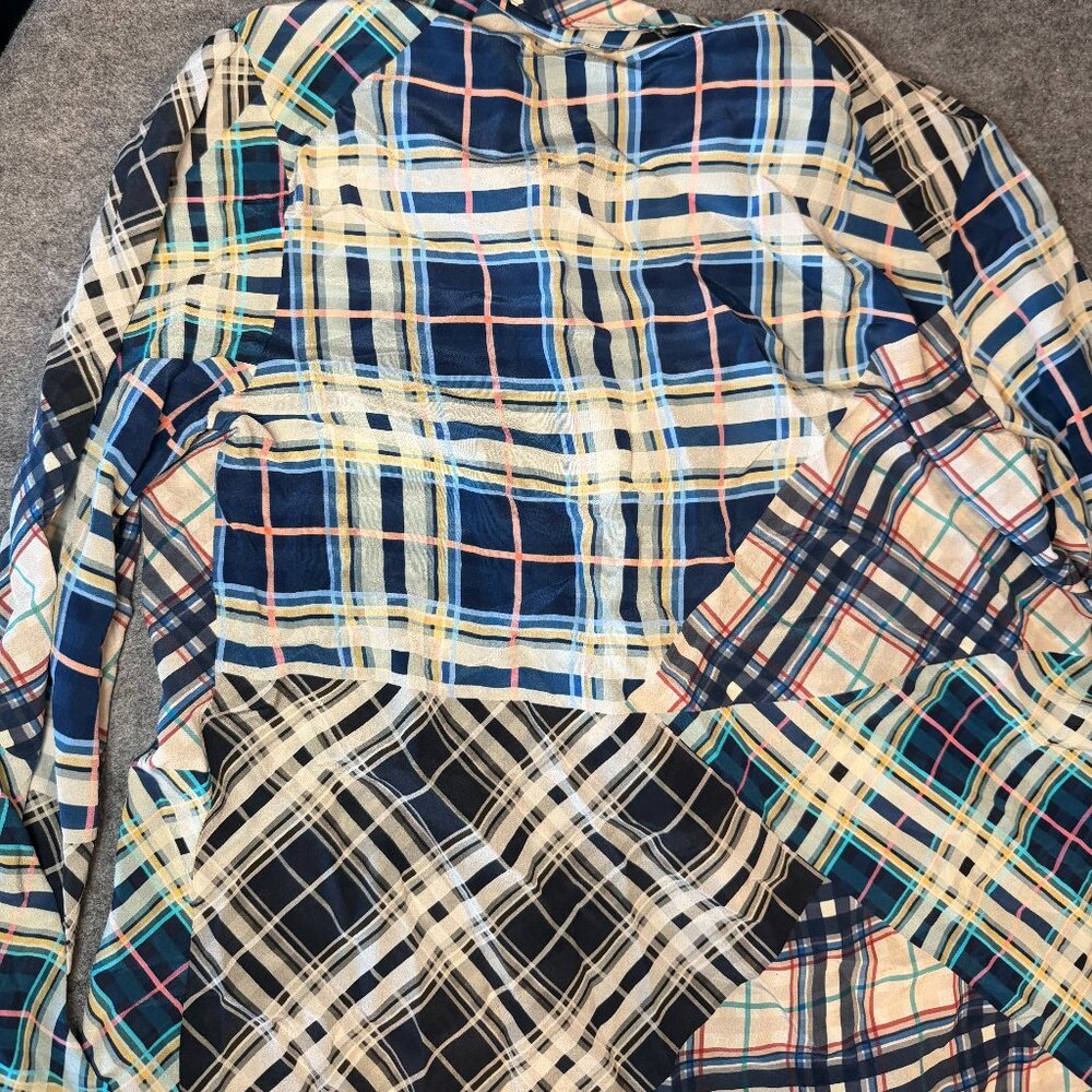 Johnny Was Idora Patchwork Button Down Shirt Silk… - image 9